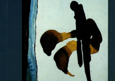 Une lettre rouge orange et ocre